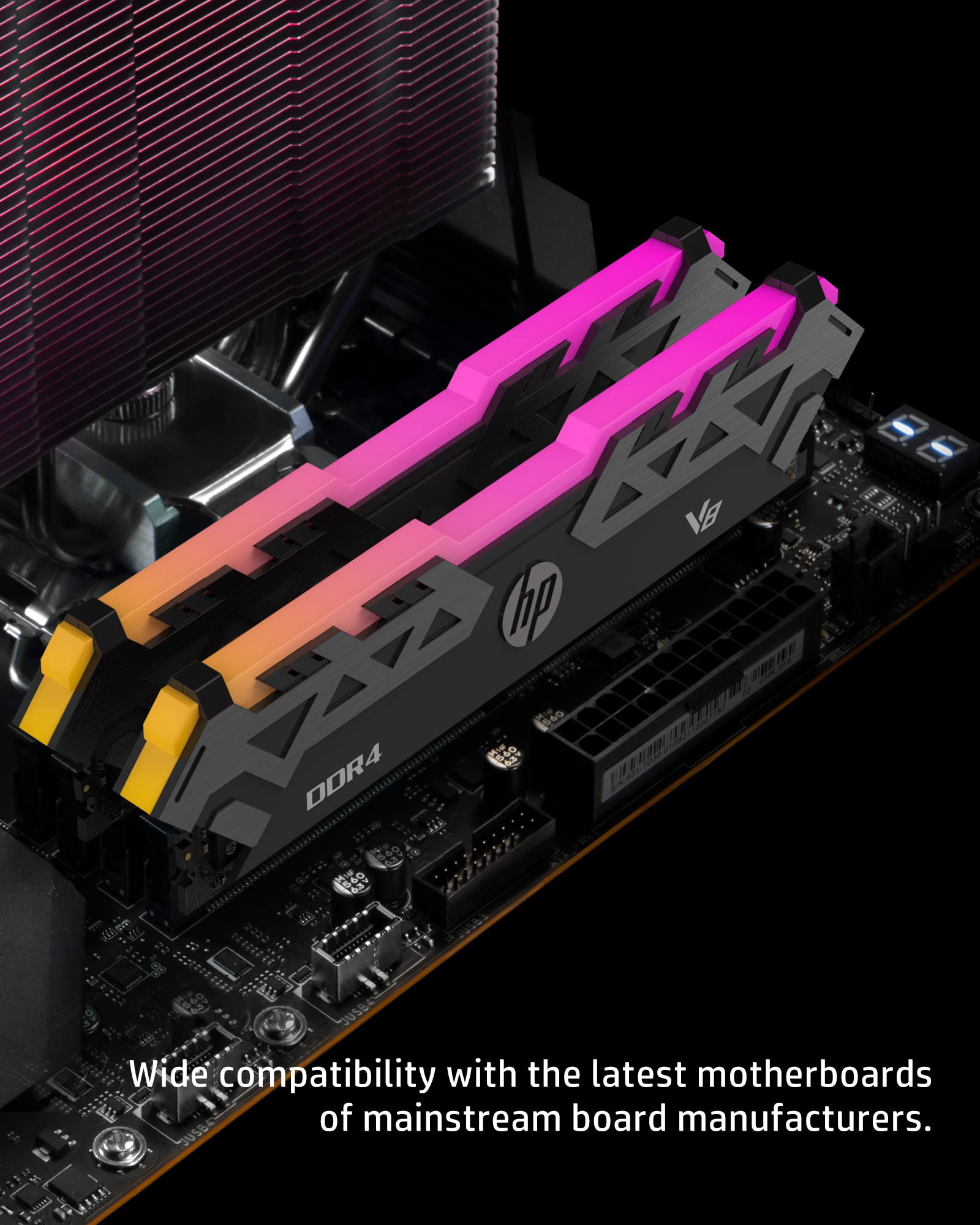HP V8 RGB 16GB (2 x 8GB) DDR4 3200MHz U-DIMM CL16 Desktop Memory